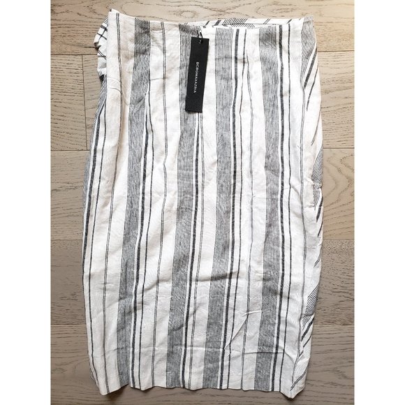 NWT BCBG MaxAzria Cai Tulip Wrap Linen Skirt XS White - Picture 7 of 12